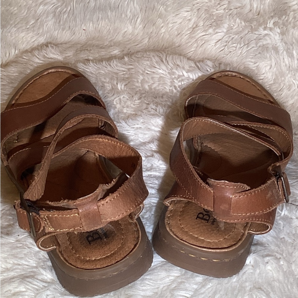 Børn brown Leather Buckle Sandals size 8 - Picture 4 of 6